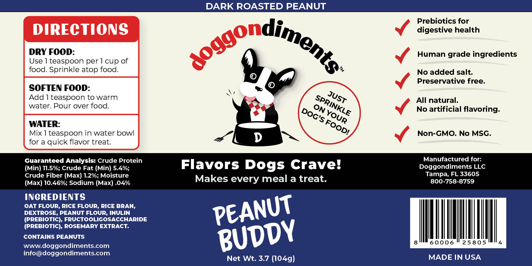 Dark Roasted Peanut Buddy – Doggondiments - Main Image